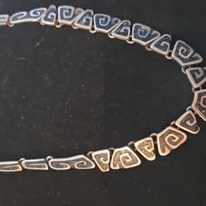925 Mexico Silver With Inlaid Lapis Necklace 17inch